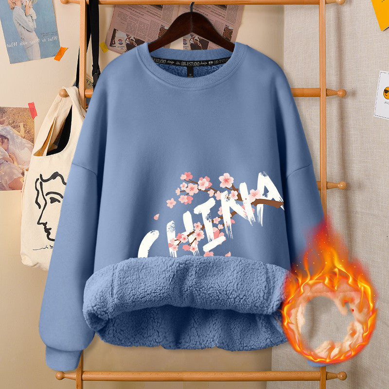 ArtsCloths Autumn and Winter Round Neck White Girly Jacket – Soft Casual Warm Outerwear for Women Arts Cloths