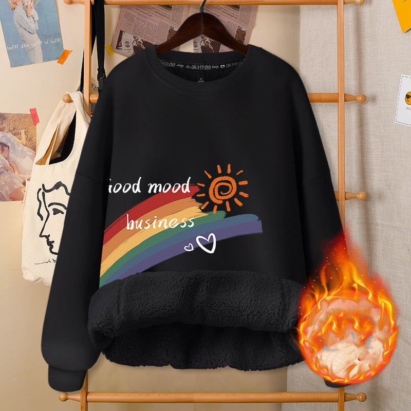 ArtsCloths Autumn and Winter Round Neck White Girly Jacket – Soft Casual Warm Outerwear for Women Arts Cloths