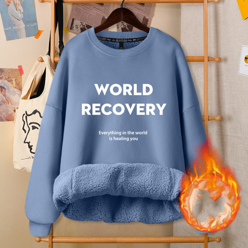 ArtsCloths Autumn and Winter Round Neck White Girly Jacket – Soft Casual Warm Outerwear for Women Arts Cloths