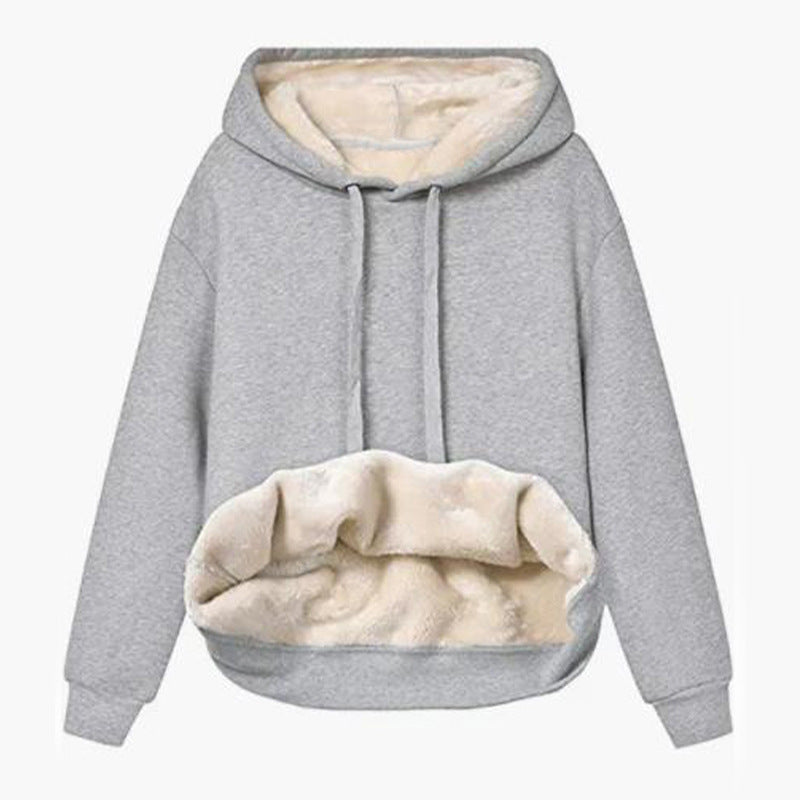 ArtsCloths Autumn and Winter Lamb Fleece Hooded Sweatshirt Jacket for Women – Cozy Warm Sports Style Outerwear Arts Cloths