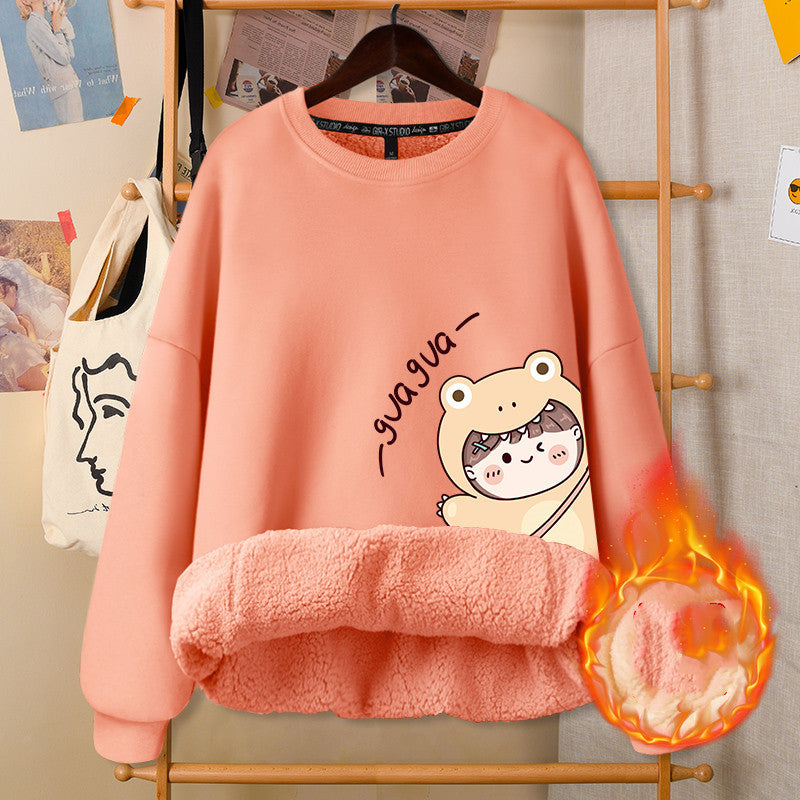 ArtsCloths Autumn and Winter Round Neck White Girly Jacket – Soft Casual Warm Outerwear for Women Arts Cloths