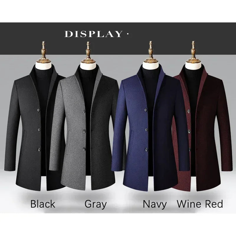 TFETTERS Brand Trench Coat Korean Fashion Business Casual Stand Collar Long Jackets for Men 2025 Autumn Windbreaker Winter Coats Tfetters Official Store