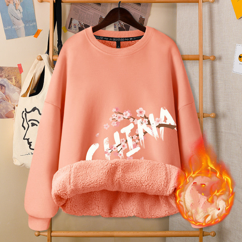 ArtsCloths Autumn and Winter Round Neck White Girly Jacket – Soft Casual Warm Outerwear for Women Arts Cloths