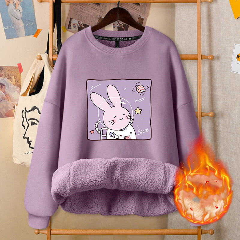 ArtsCloths Autumn and Winter Round Neck White Girly Jacket – Soft Casual Warm Outerwear for Women Arts Cloths