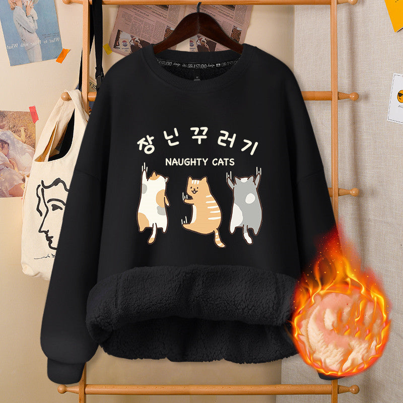 ArtsCloths Autumn and Winter Round Neck White Girly Jacket – Soft Casual Warm Outerwear for Women Arts Cloths