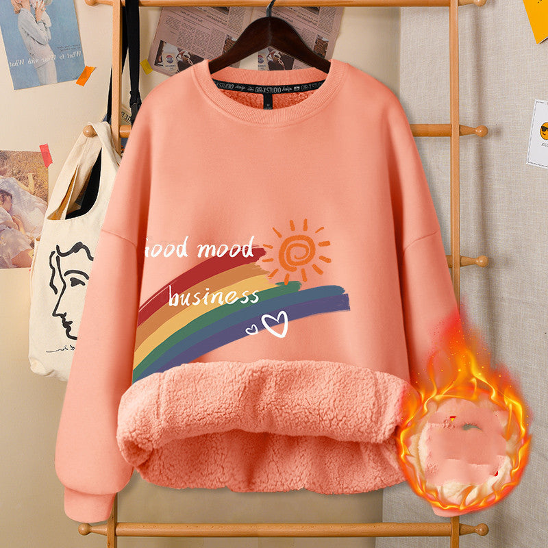 ArtsCloths Autumn and Winter Round Neck White Girly Jacket – Soft Casual Warm Outerwear for Women Arts Cloths